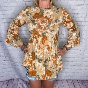 Floral babydoll tunic